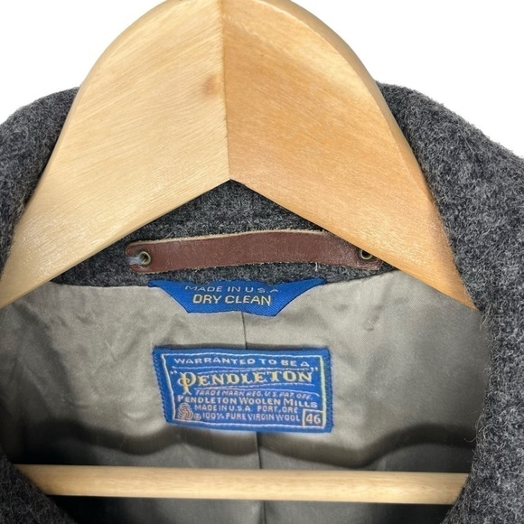 Pendleton Gray wool trench coat Sz 46 - Picture 8 of 8